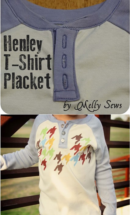 How to sew a button placket on any shirt - great tutorial for henleys!