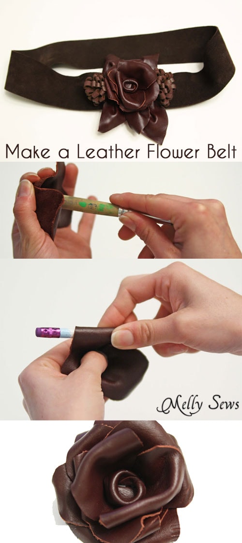 Leather Flower Tutorial - Gorgeous belt by Melly Sews
