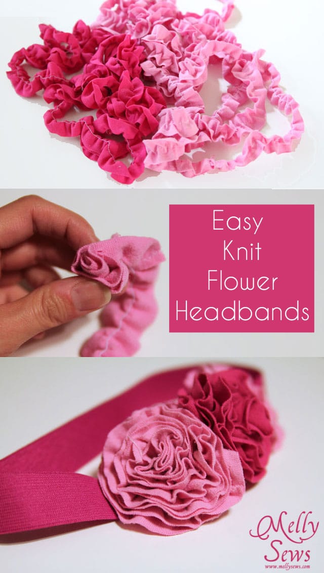 How to make a fabric flower tutorial - use knit scraps - Melly Sews