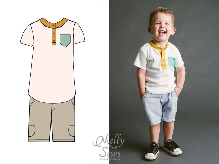 Blank Slate Patterns Spring Sewing Patterns: The Hipster Henley and Clean Slate Shorts