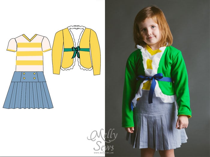 Blank Slate Patterns Spring Sewing Patterns: The Ruffled Cardigan, Vintage V-Neck and Schoolday Skirt