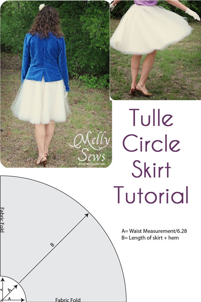 How to sew a Tulle Circle Skirt - Melly Sews - Tulle Skirt Tutorial