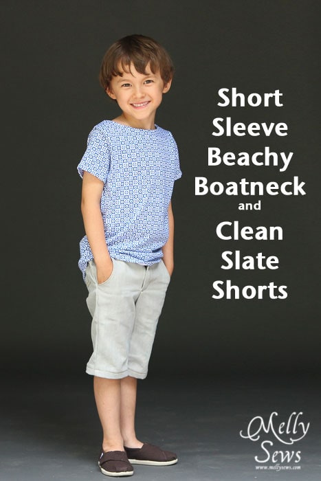Short Sleeve Beachy Boatneck and Clean Slate Shorts patterns by Blank Slate Patterns