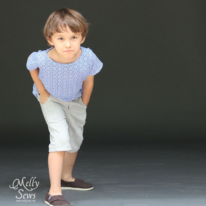 Sewing patterns for boys - Beachy Boatneck and Clean Slate Shorts by Blank Slate Patterns
