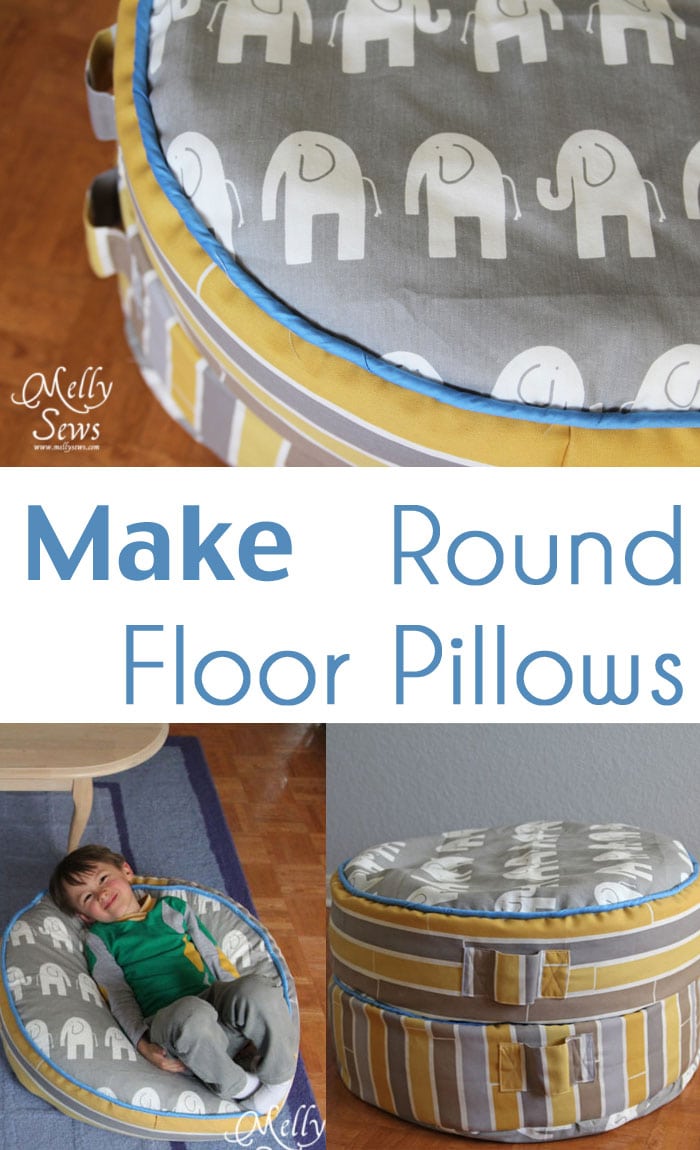 Make round floor pillows - sew floor pillows or bean bags for kids seating - Melly Sews 