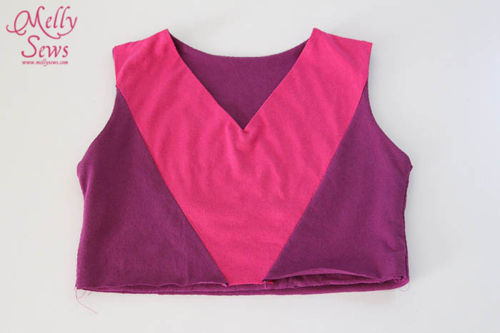 Bodice of Colorblock V-Neck Sundress Tutorial with free pattern by Melly Sews for (30) Days of Sundresses