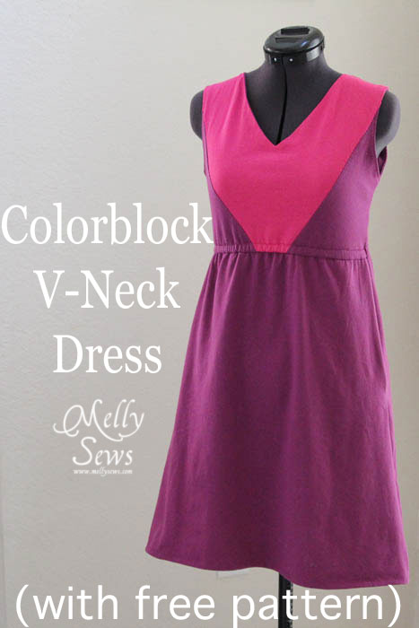 Colorblock V-Neck Sundress Tutorial with free pattern by Melly Sews for (30) Days of Sundresses