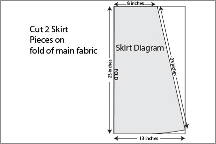 Skirt diagram for Colorblock V-Neck dress