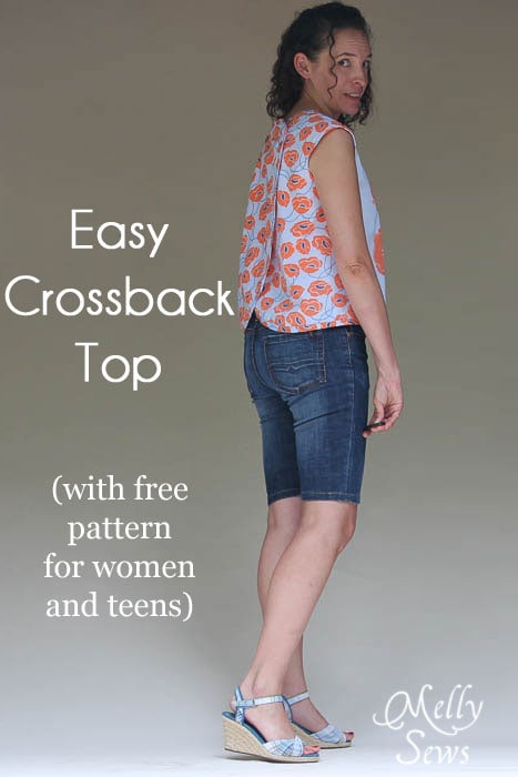 Love this Crossback Top for Summer by Melly Sews featuring Modern Yardage fabric - free pattern!