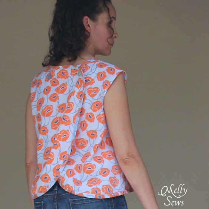 Easy to Sew Crossback Top for Summer by Melly Sews featuring Modern Yardage fabric - free pattern!