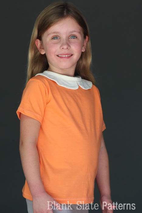 Peter Pan Collar version of Tee Times Three PDF Sewing Pattern by Blank Slate Patterns
