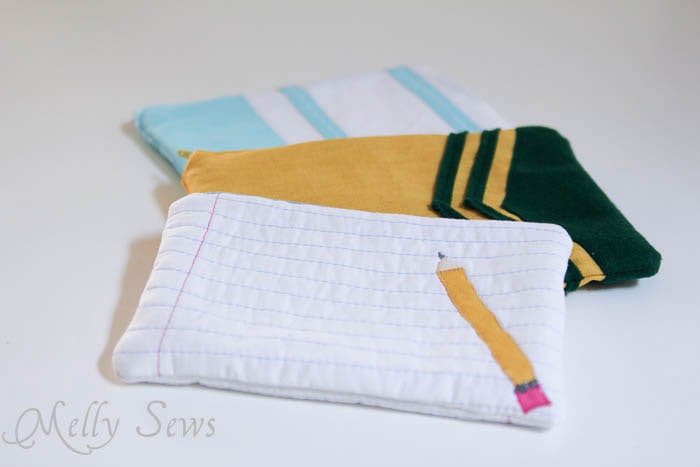 School Supply inspired zip pouches to sew - Melly Sews