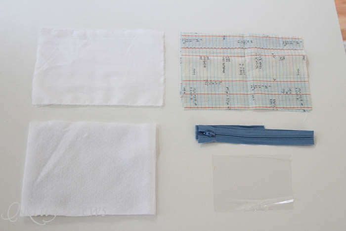 Supplies for Notebook paper zipper pouch tutorial