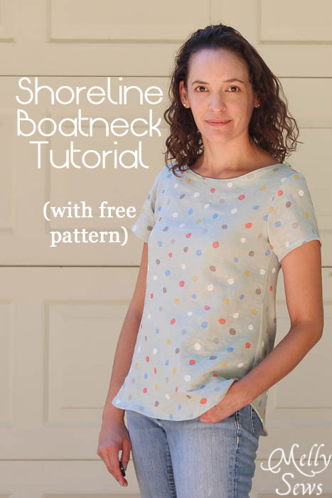Women's Boat Neck Shirt Tutorial with free pattern (for a limited time) - Melly Sews http://mellysews.com #sewing #tutorial #fashion