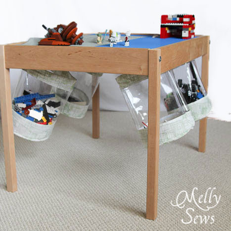 Under table Toy Storage Bucket Tutorial - Melly Sews
