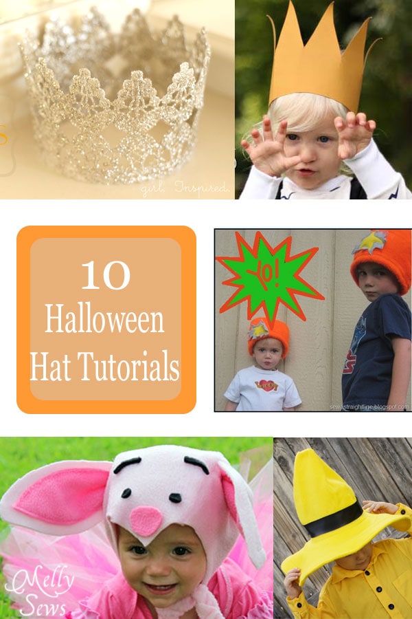 Halloween Hats are the easiest way to make or break a costume. Find 10 great tutorials here - Melly Sews