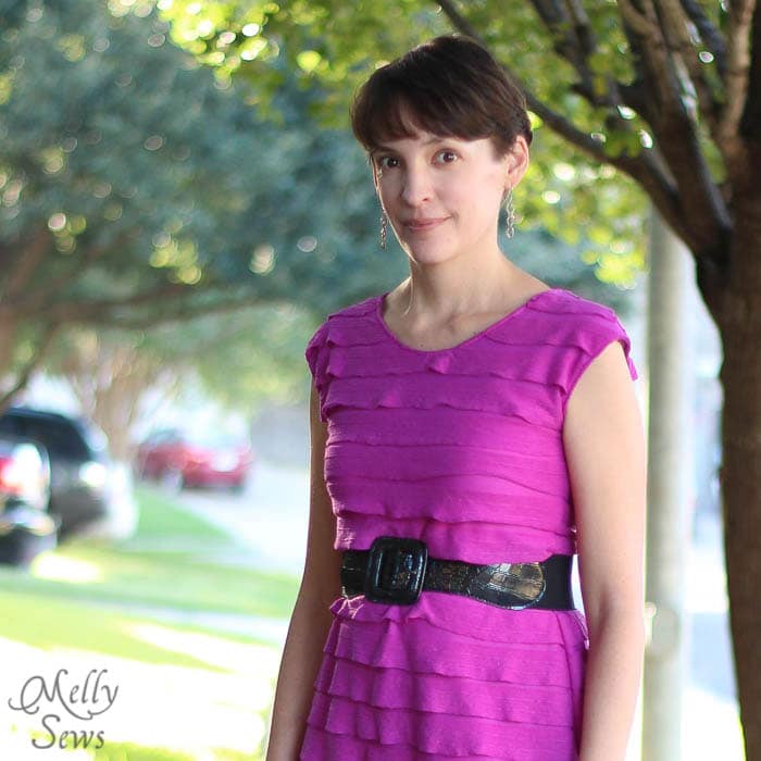 Close up of Casual Lady Dress by GoTo Patterns Sewn by Melly Sews