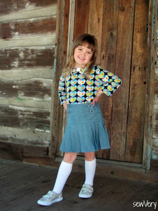 Schoolday skirt by Blank Slate Patterns sewn by sewVery