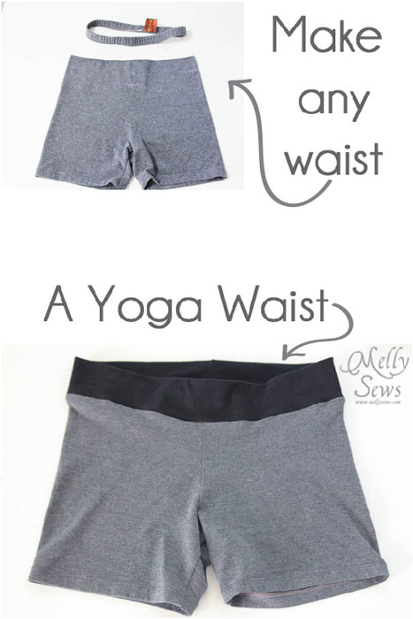 Turn any waist into a comfy yoga waistband - Yoga waist tutorial - http://mellysews.com