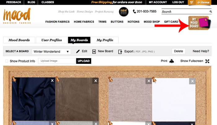 Use Mood Boards for easy shopping - How to Buy Fabric Online - Melly Sews