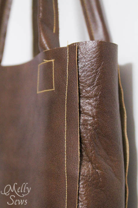 Love the raw edges on this Leather Tote Tutorial - Melly Sews - #diy #sewing #tutorial