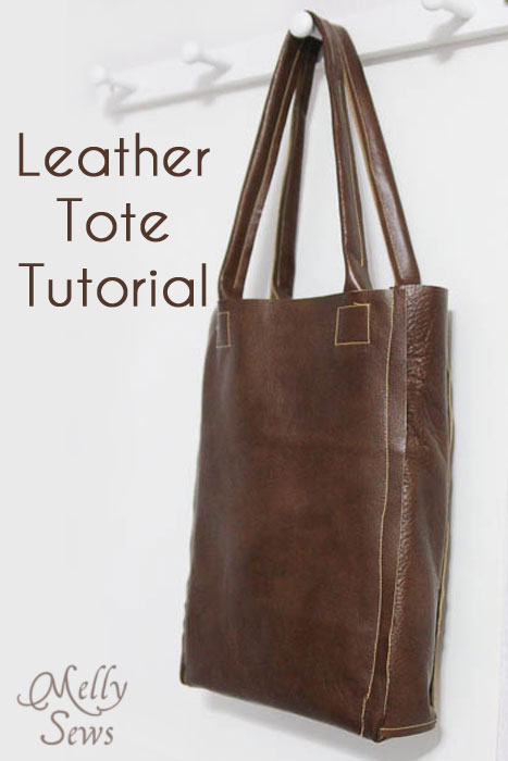 Leather Tote Tutorial - Melly Sews - #diy #sewing #tutorial
