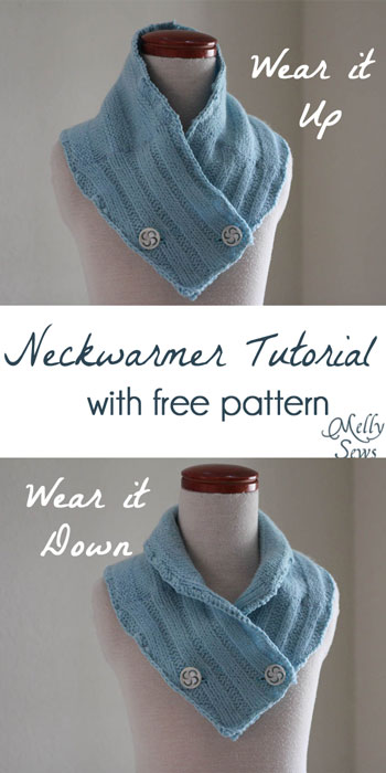 Neck warmer tutorial with free pattern - quick gift idea from Melly Sews #holiday #sew #diy