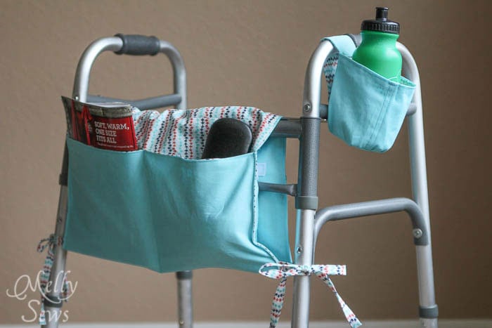 Walker Caddy and Cup Holder - Melly Sews - http://mellysews.com