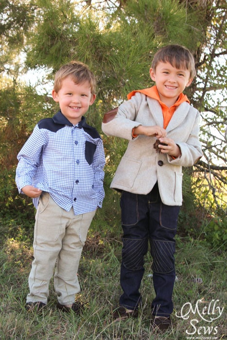 Brothers in coordinating outfits - Kids Holiday Style Tips - Melly Sews