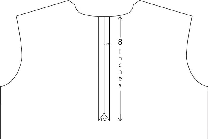 Marking a shirt front to add an opening to the neckline