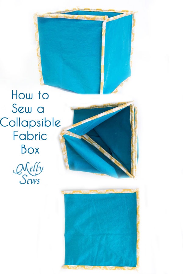 How to Sew Collapsible Fabric Storage Boxes - MellySews.com