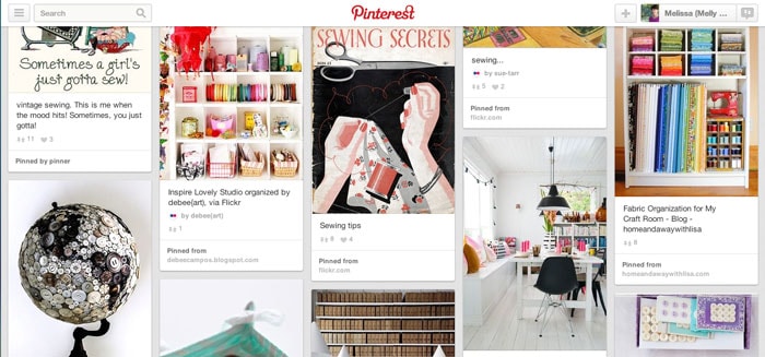 Melly Sews on Pinterest - Sewing Room Inspiration