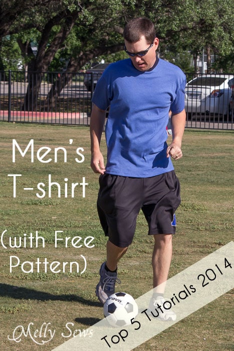 Sew a men's t-shirt with this free pattern and tutorial - a Top 5 Tutorial for 2014 - Melly Sews