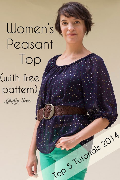 Sew a peasant top with this free pattern and tutorial! Bonus - styling and fabric selection tips - Melly Sews 