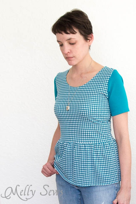 Colorblocked - Penelope Peplum pattern by see kate sew - sewn by Melly Sews