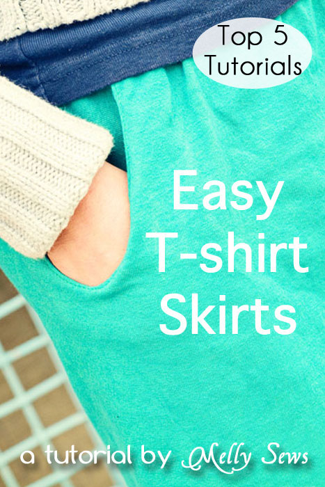 Easy t-shirt skirt tutorial - Melly Sews #sewing #diy #upcycle