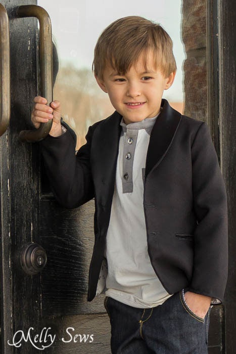 Berkshire Blazer - Shawl Collar Blazer Sewing Pattern for Boys by Blank Slate Patterns - MellySews.com