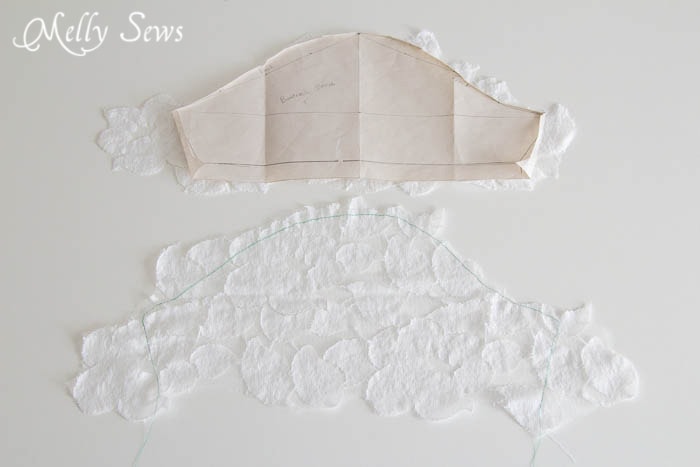 How to cut out lace for a pattern when you want seams to be less visible