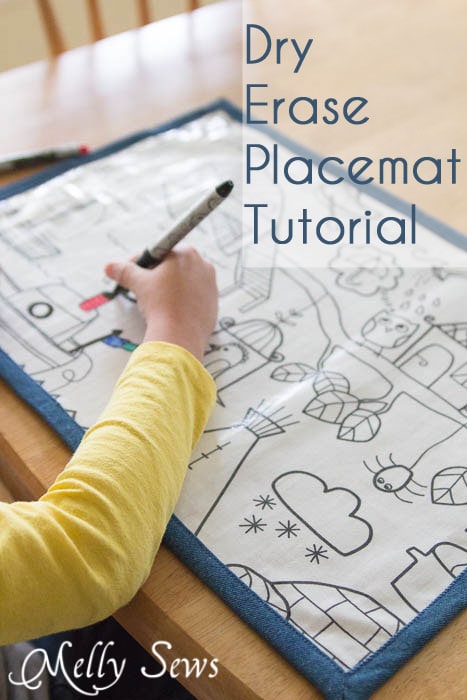 How to Make Re-usable Dry Erase Placemats for Kids - MellySews.com