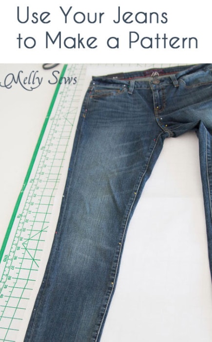 How to make a sewing pattern from your jeans - http://mellysews.com