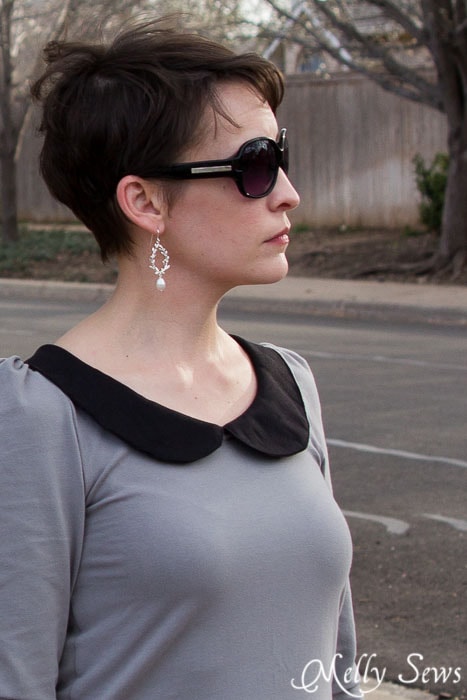 Love those Jacaranda Designs earrings - and this Parisian top by GoTo Patterns sewn by http://mellysews.com