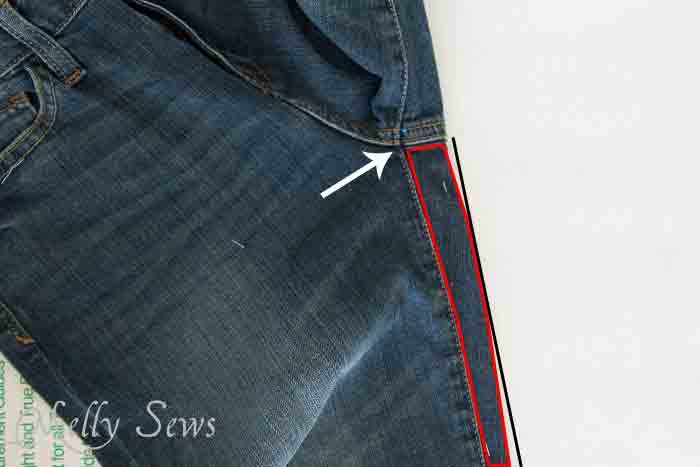 Don't forget the back of the back leg that wraps around to the front - rub off jeans pattern - http://mellysews.com