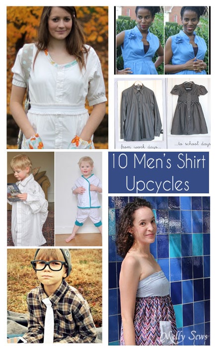 10 Men's Shirt Upcycle Tutorials - http://mellysews.com