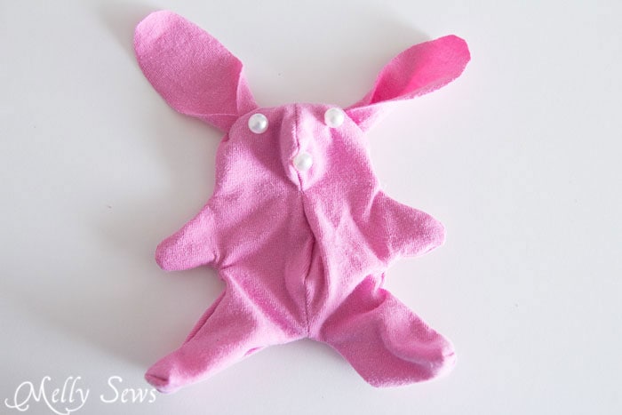 Step 6- T-shirt bunny tutorial with free pattern - http://mellysews.com