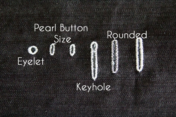 Types of buttonholes - How to Sew Buttonholes - http://mellysews.com