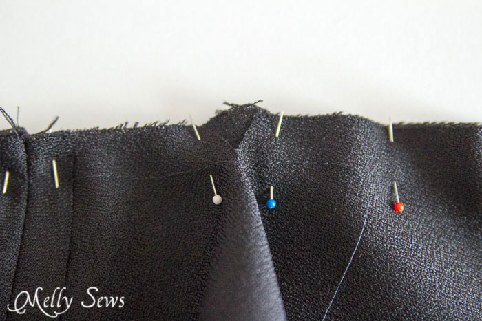 Pin and ease collar - How to sew a Shawl Collar - http://mellysews.com