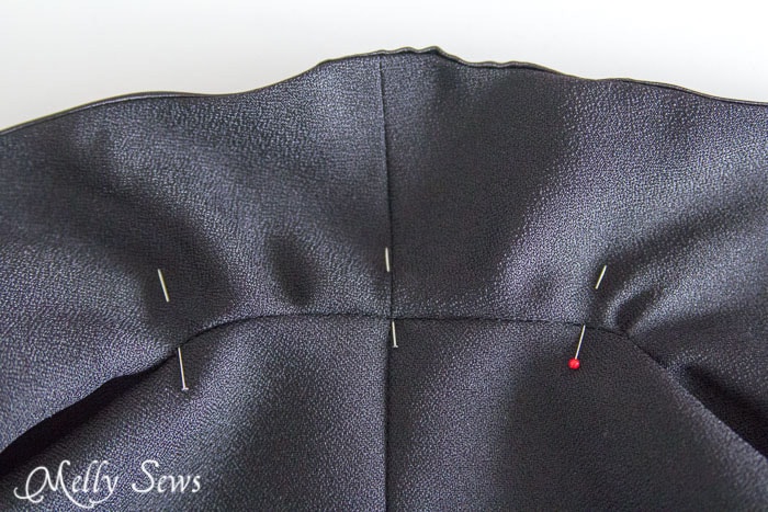 Stitch in the ditch to secure collar to facing - How to sew a Shawl Collar - http://mellysews.com