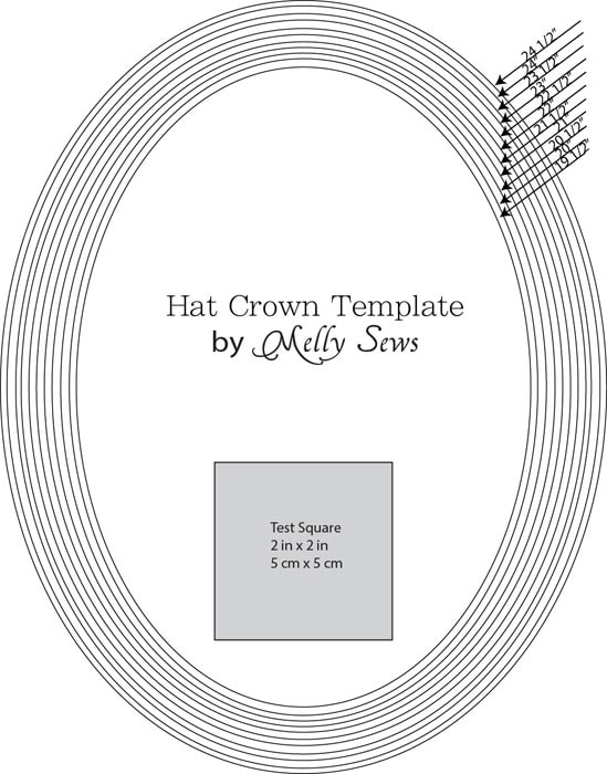 Hat crown template - how to sew a hat - mellysews.com
