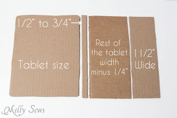 Step 1 - cut cardboard for your Book Style iPad Case Tutorial by http://mellysews.com