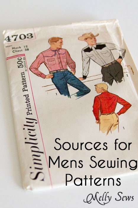 Where to find Men's Sewing Patterns - http://mellysews.com